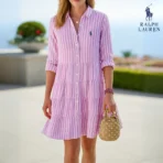 Ꮢalph Lauren™ Striped Linen Shirt Dress